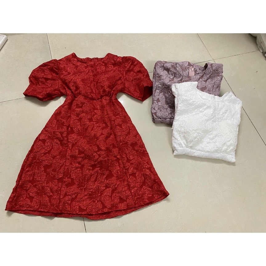 Váy đầm nữ dáng xòe chất gấm cao cấp sang chảnh