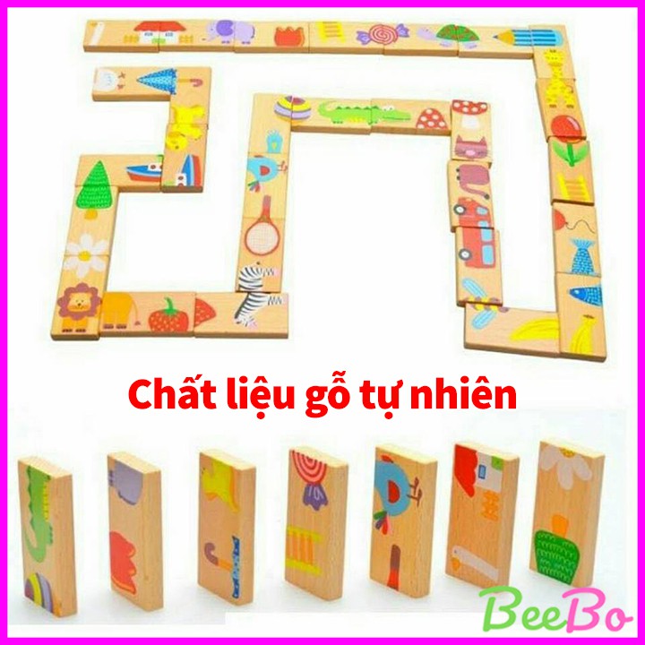 Bộ đồ chơi ghép hình, rút gỗ, nối hình domino bằng gỗ, bộ xếp gỗ thông minh, gỗ tự nhiên, chất liệu sơn an toàn cho bé