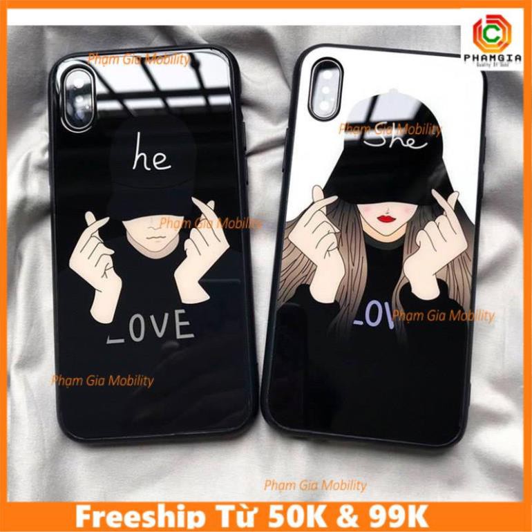 Ốp lưng ép kính chống bể các dòng xiaomi note - She He - siêu đẹp