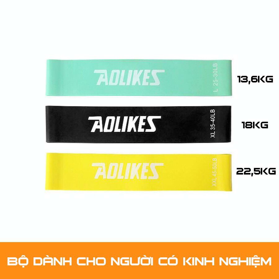 Dây mini Band, Dây cao su kháng lực Aolikes tập chân mông, phụ kiện tập gym