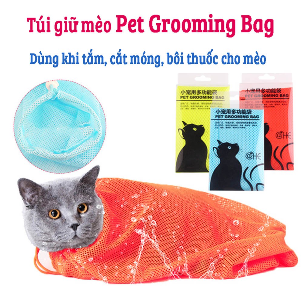 Túi lưới giữ mèo Pet Grooming Bag dùng khi tắm, cắt móng, bôi thuốc cho mèo - CutPets Phụ kiện thú cưng Pet shop Hà Nội