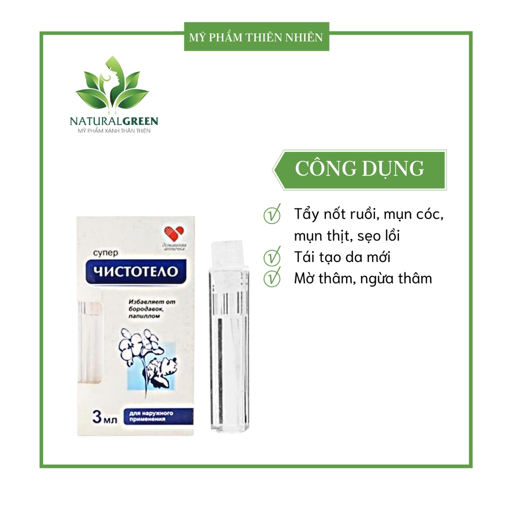 Gel Dvelinil. Gel tẩy nốt ruồi, mụn cóc, mụn thịt chính hãng Nga