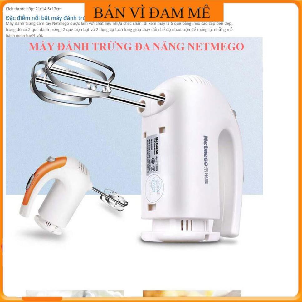 ✔️ [Bảo Hành 1 Đổi 1] Máy Đánh Trứng Cầm Tay 5 Trong 1 Netmego N38D 300W Nhỏ Gọn, Điều Chỉnh Nhiều Tốc Độ