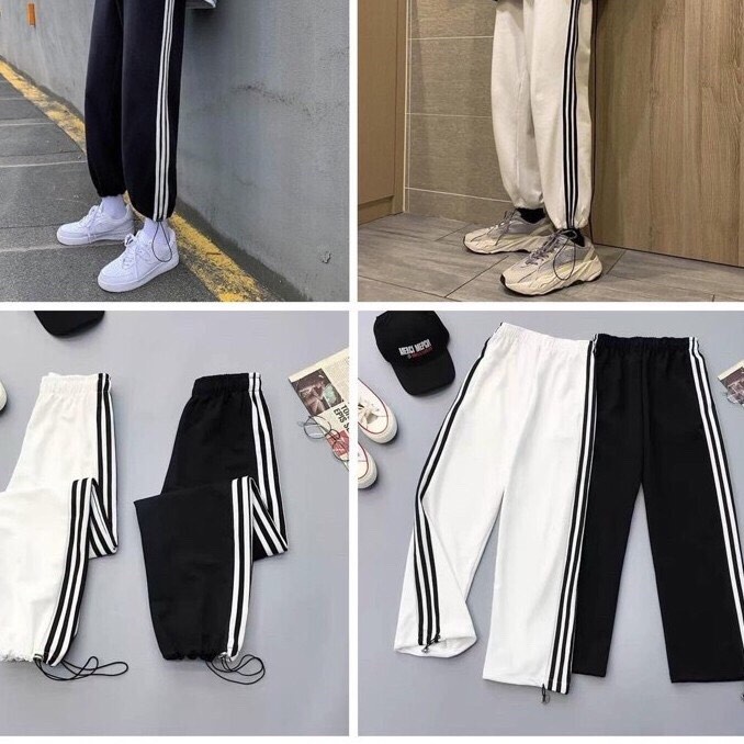 Quần jogger chất đẹp nam nữ thể thao 3 sọc form ông rộng để suông rút dây bó chun rút gấu Ulzzang unisex