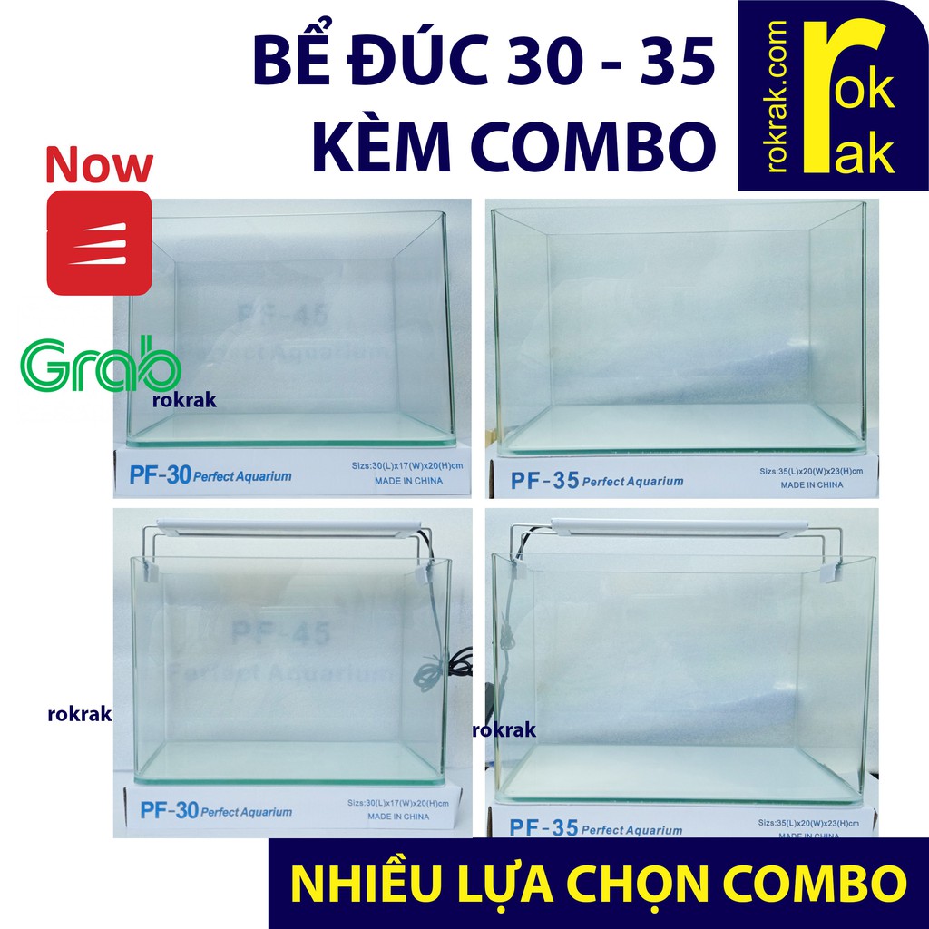 Bộ Bể đúc hồ cá thủy sinh 30 35 cm mài cạnh - nhiều lựa chọn combo