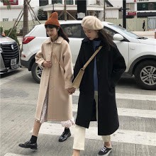 (SẴN MÀU BE SIZE L) ÁO DẠ DÁNG DÀI PHONG CÁCH ULZZANG HÀN QUỐC ĐEN, BE - LẶT VẶT SHOP
