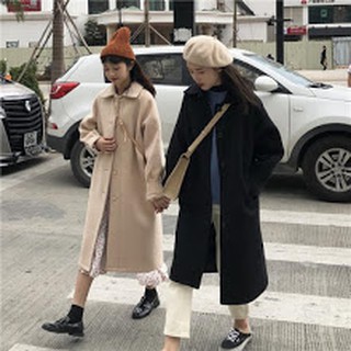 (ODER 1-2 TUẦN) ÁO DẠ DÁNG DÀI PHONG CÁCH ULZZANG HÀN QUỐC ĐEN, BE - LẶT VẶT SHOP