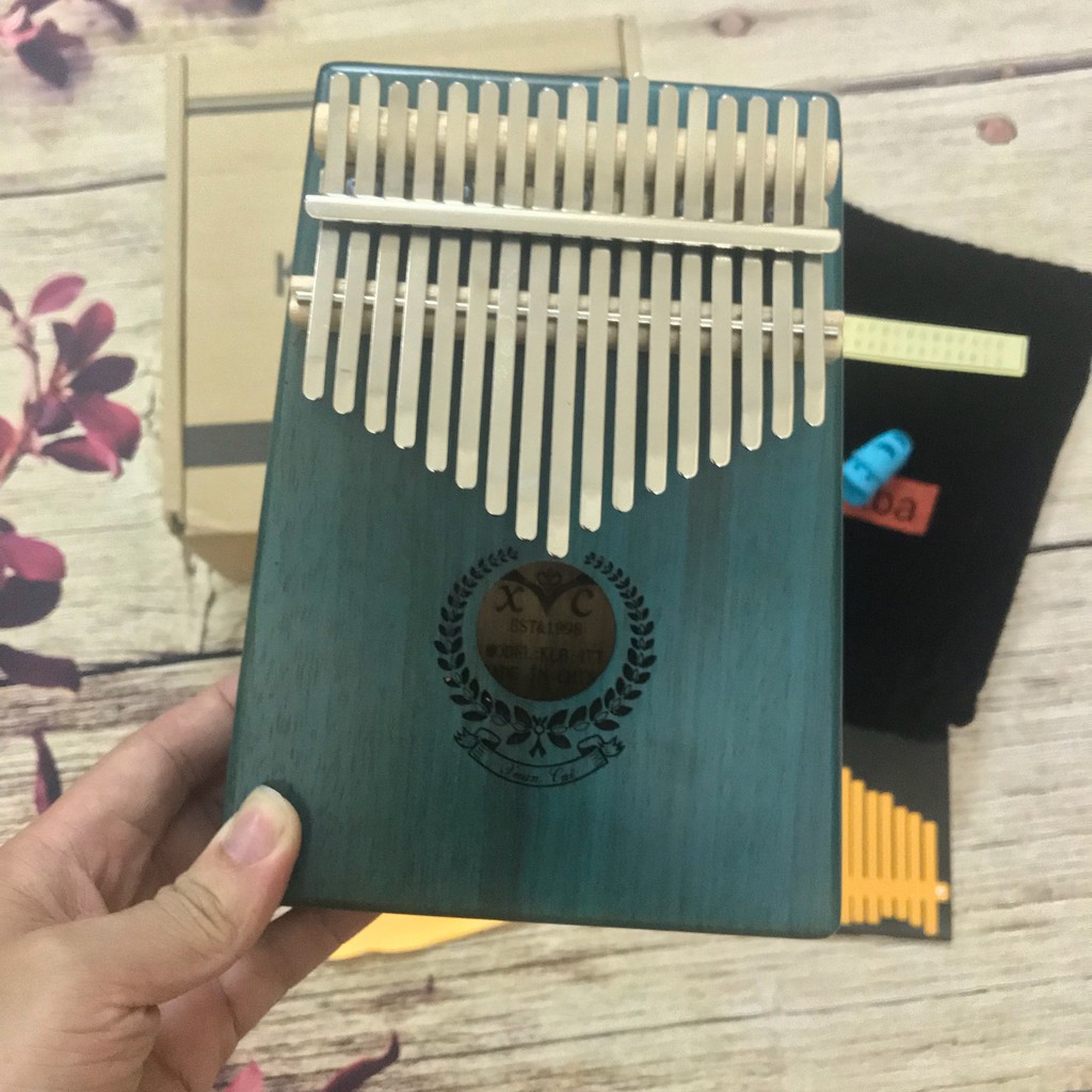 ĐÀN KALIMBA NGUYỆT QUẾ XANH RÊU TẶNG FULL PHỤ KIỆN