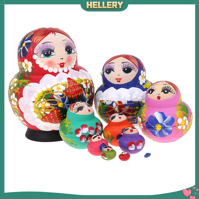 Set 10 búp bê Nga Matryoshka bằng gỗ