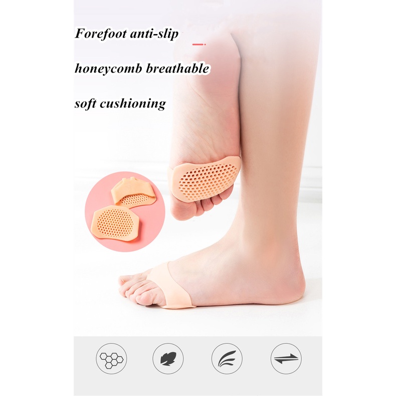 1 Cặp Miếng Lót Giày Cao Gót Bằng Silicone Gel Mềm Thoáng Khí