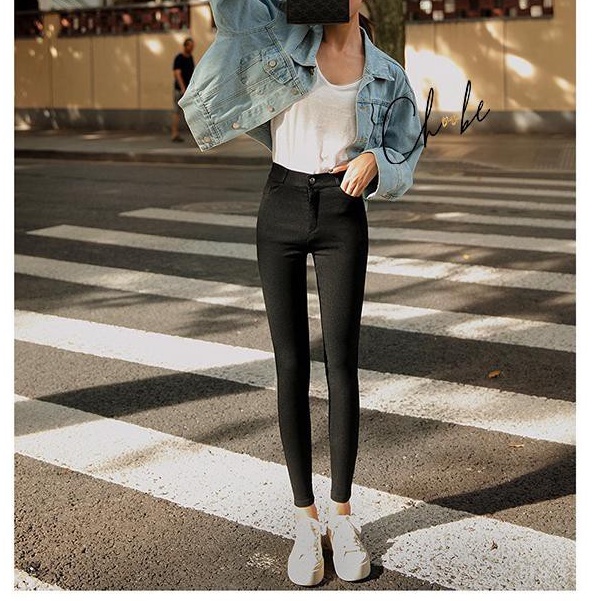 Quần tregging nữ cạp cao dài dáng thun hàng cao cấp | BigBuy360 - bigbuy360.vn