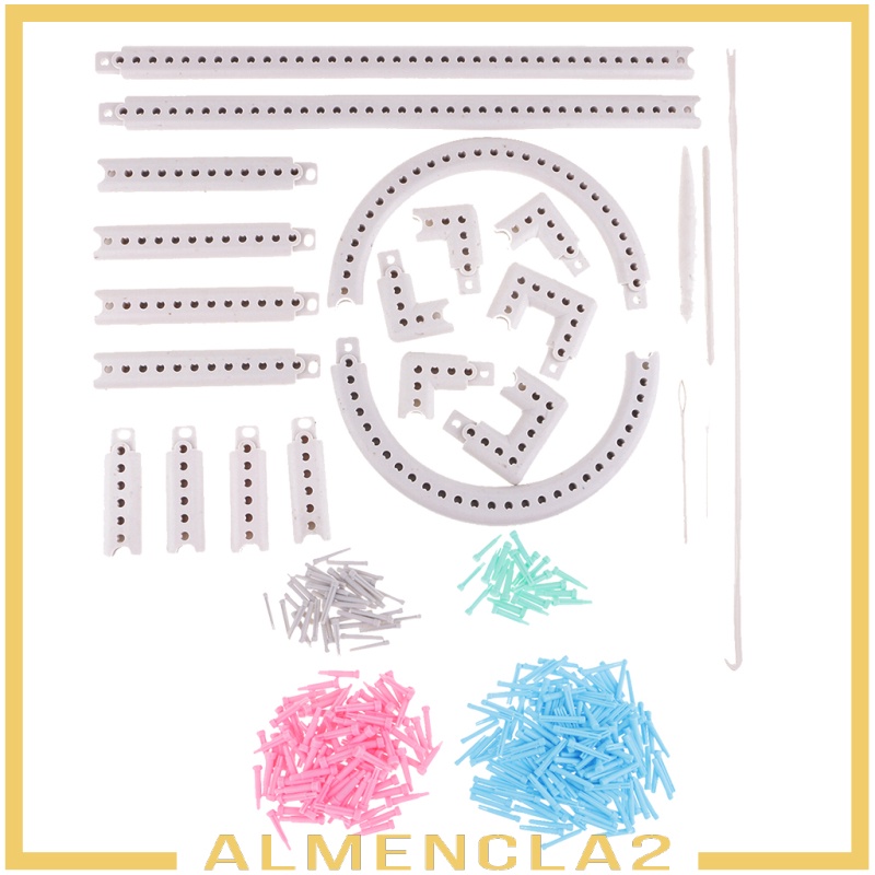 [ALMENCLA2] Knitting Looms Crochet Yarn Needles Board Craft Kit Socks Gloves Hats Making