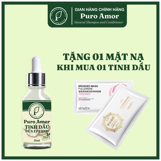 Dầu dừa nguyên chất ép lạnh tinh khiết dưỡng da, dưỡng tóc, dưỡng môi puro amor 15ml