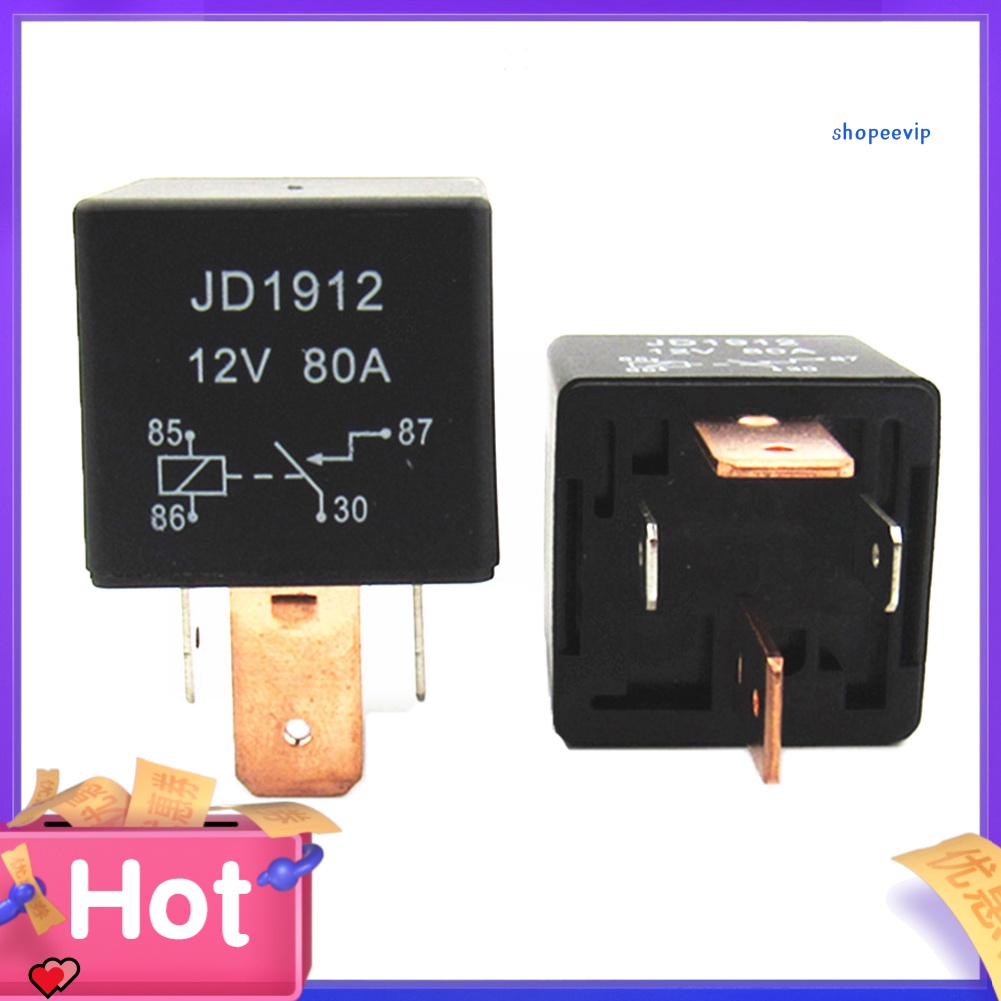 Rơ Le Khởi Động SPDT JD1912 Universal 12V 80A 4Pin DC Ampdt Cho Xe Hơi