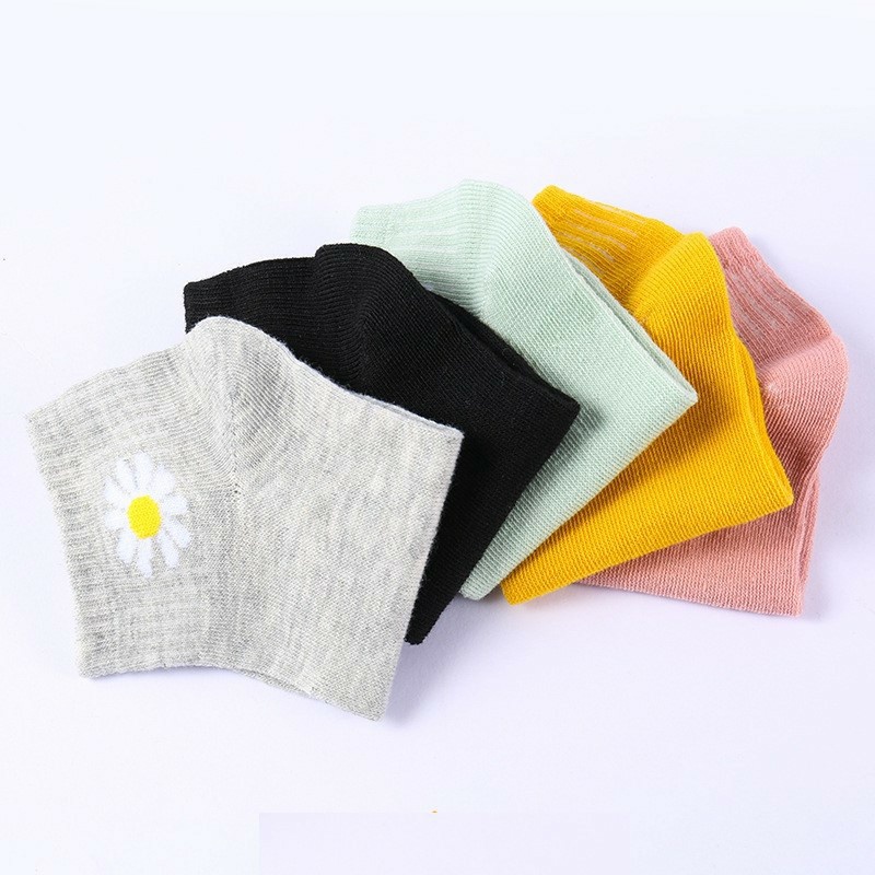 Tất nữ hoa cúc vintage xuất nhật cotton thoáng mát khử mùi kháng khuẩn thương hiệu ABATI