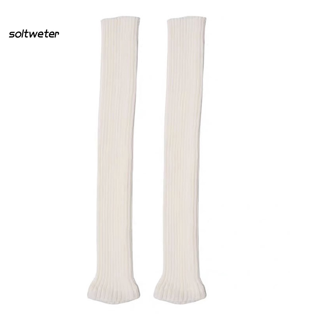 Vớ ống dài đan len mềm mại giữ ấm chân cho hoạt động ngoài trời tiện dụng