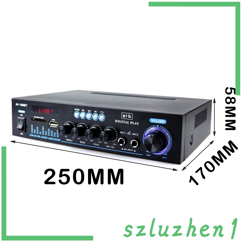 [Hi-tech]  Bluetooth Audio Amplifier 12V 220V Sound Amp for Home Speakers Car Karaoke