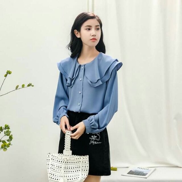 Áo sơ mi cổ bèo ( có ảnh thật )