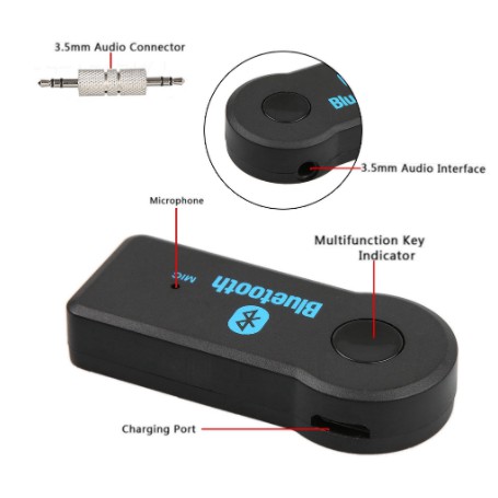 Đầu Bluetooth Chuyển Đổi Stereo Sang Audio USB dùng cho xe hơi ôtô giắc 3.5 điện thoại rảnh tay cho iphone ipad android