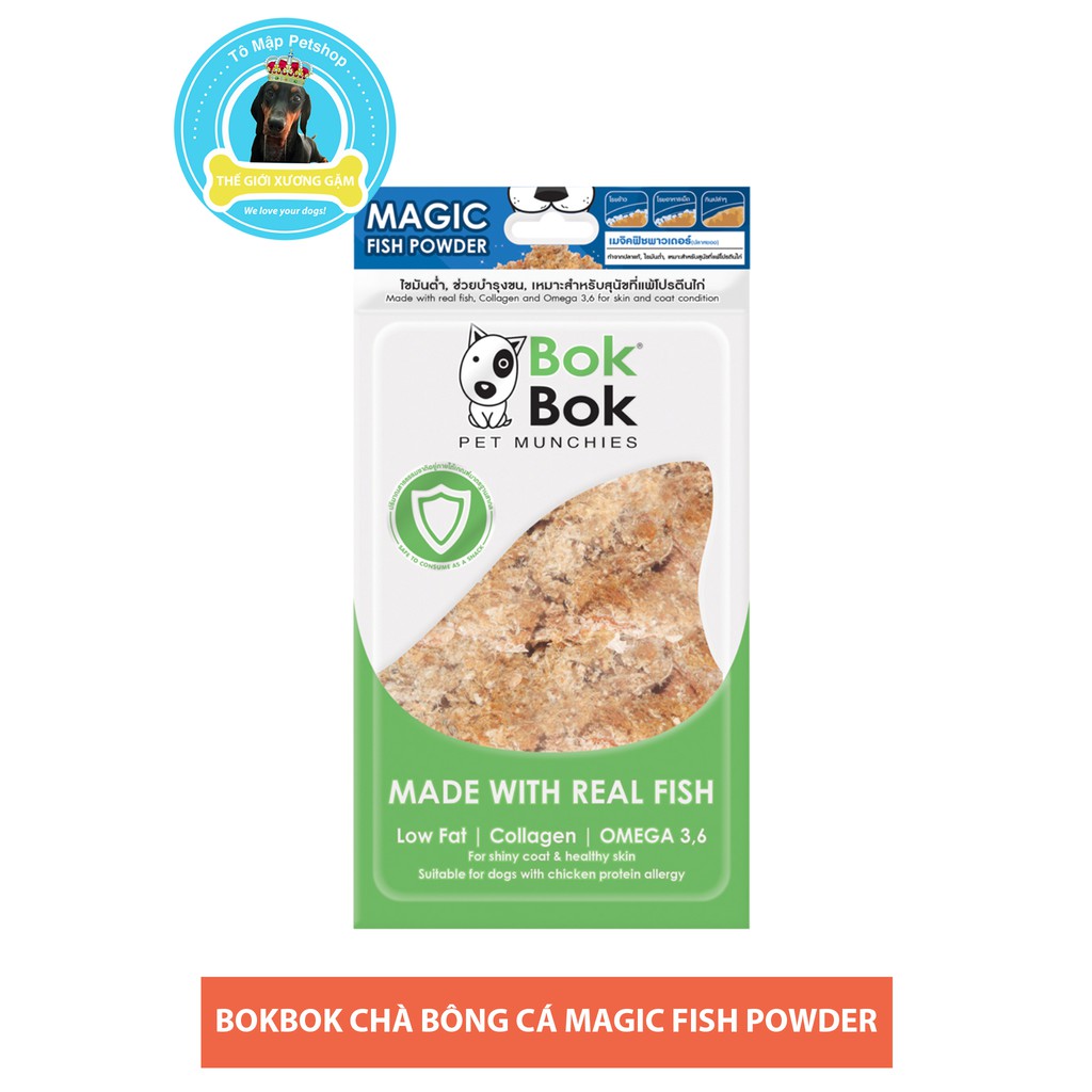 [XẢ KHO] BOKBOK CHÀ BÔNG CÁ MAGIC FISH POWDER CHO CHÓ MÈO