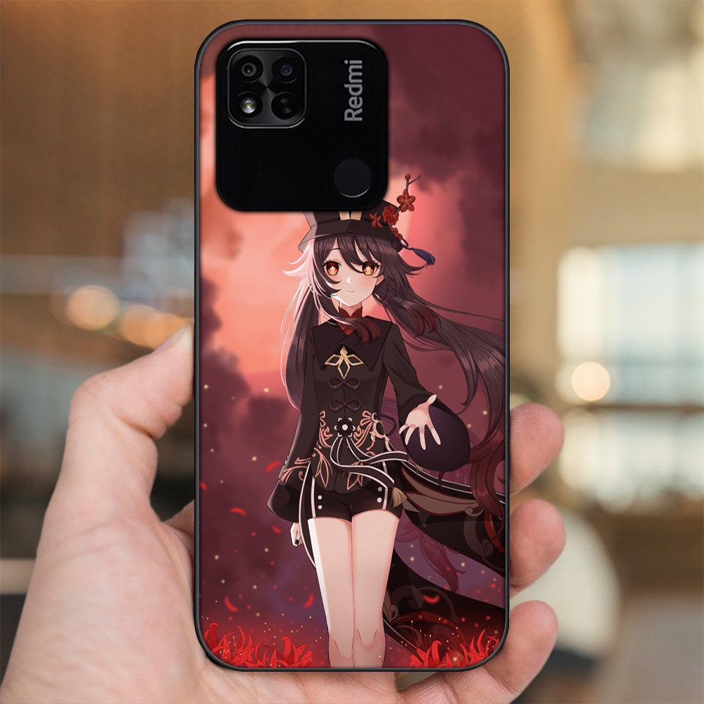 Ốp lưng Xiaomi Redmi 10A viền đen in hình Hutao Genshin Impact