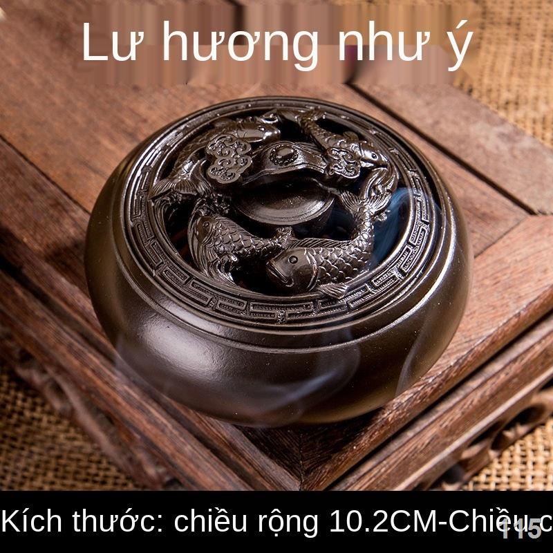 [Có thể dùng làm gạt tàn] Lư hương retro sáng tạo tháp lư hương tượng phật lư hương cổ rồng phượng gốm sứ