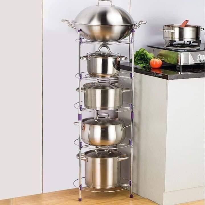 Kệ để đồ nhà bếp 5 tầng inox 304 cao cấp - giá đỡ xoong nồi