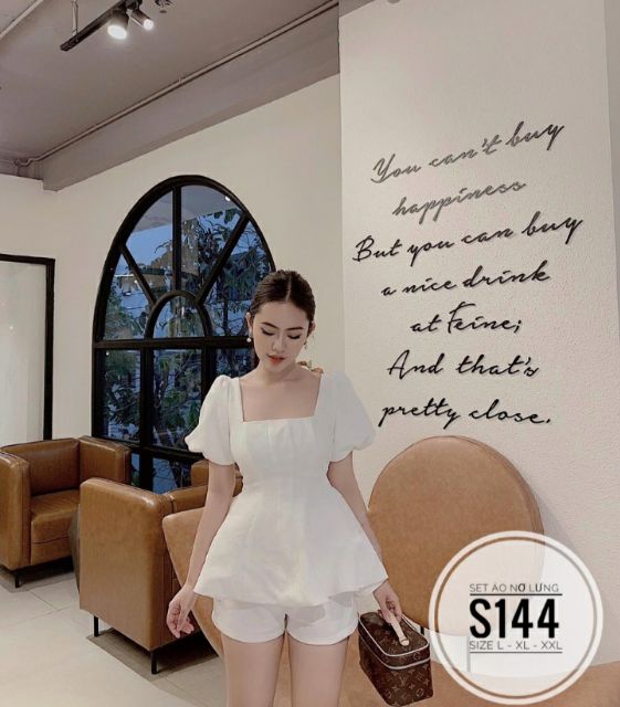 BIGSIZE SET ÁO NƠ HỞ LƯNG S144