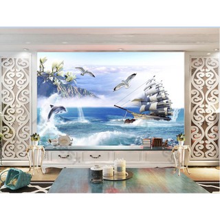 Tranh dán tường Tranh 3d dán tường - Thuận Buồm Xuôi Gió MS641242