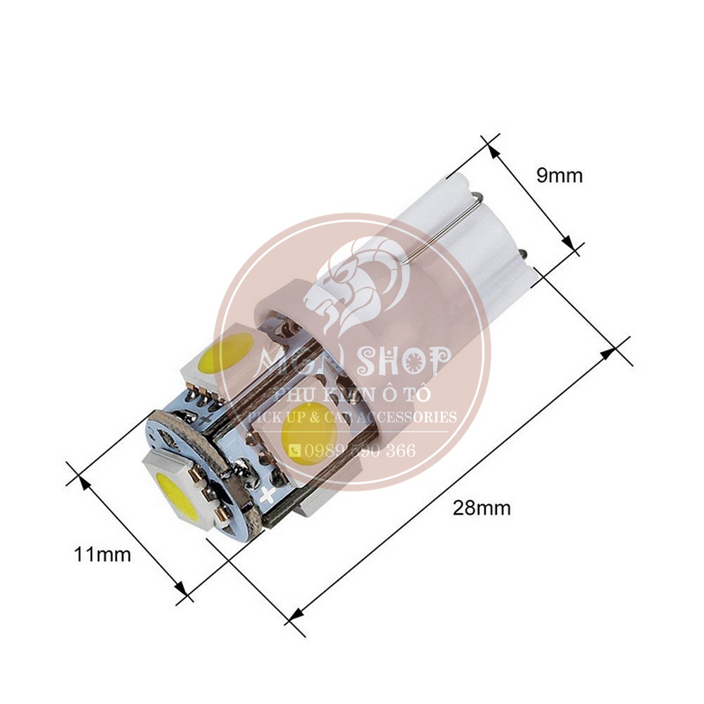 [5 Chip Led SMD] [7 màu] [01 bóng] dành cho ô tô xe máy