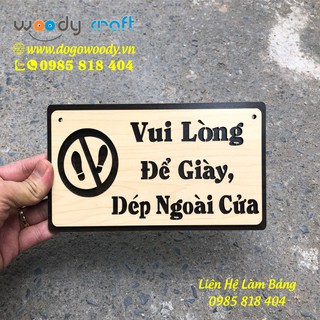 Bảng Gỗ - Để Giày, Dép Ngoài Cửa