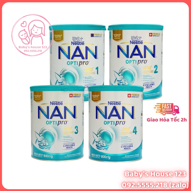 SỮA NAN OPTIPRO NGA SỐ 1,2,3,4 CHO BÉ - HỘP 800GR