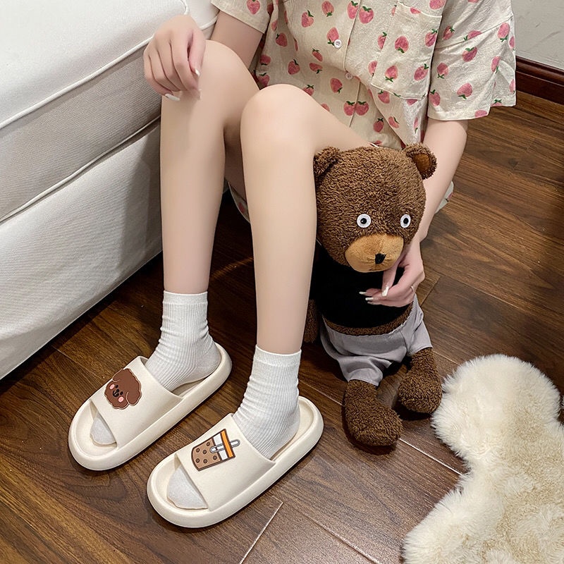 Dép Đi Trong Nhà Đế Dày Họa Tiết Hoạt Hình Dễ Thương Cho Nữ