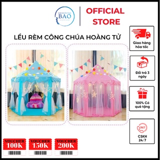 Lều Rèm - Ngôi Nhà - Công Chúa Hoàng Tử cho bé trai bé gái 2 màu xanh hồng ( Loại To ) mẫu mới 2021