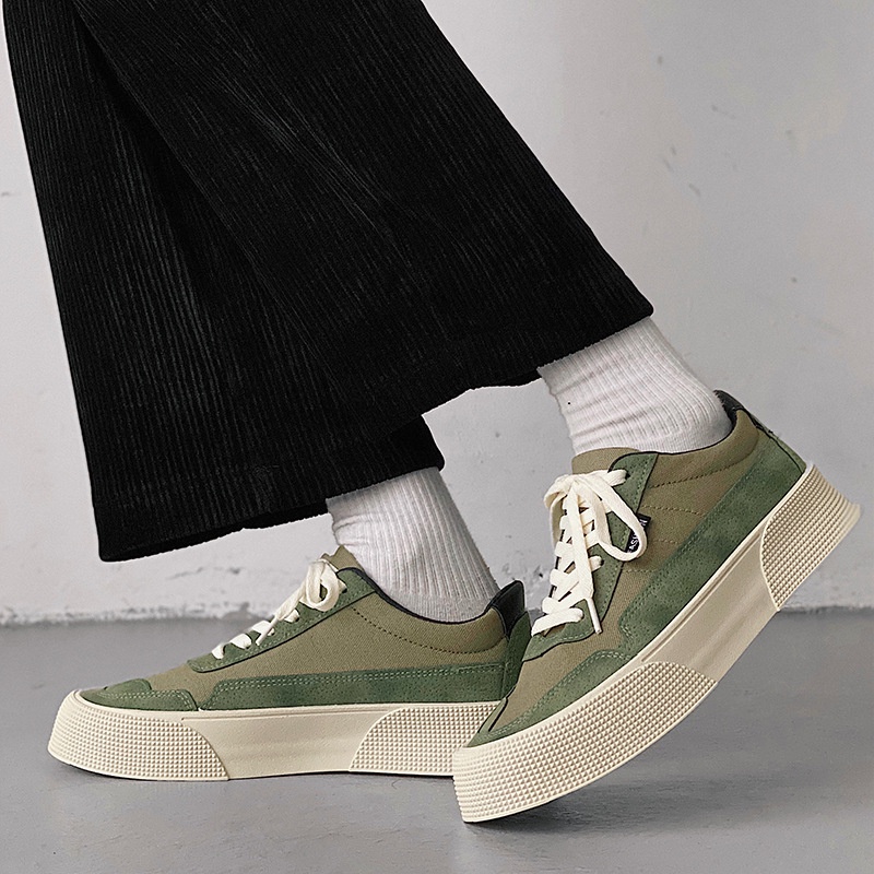 Giày Nam đenGiày Thể Thao Nam Đế Dày Phong Cách Harajuku ulzzang dây giày nam RKC065
