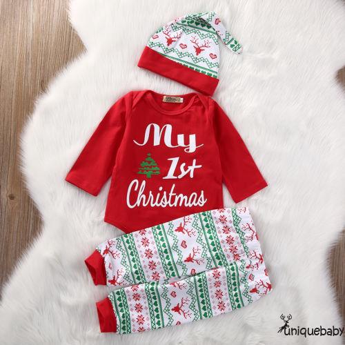 Set quần áo kèm nón giáng sinh dễ thương cho bé