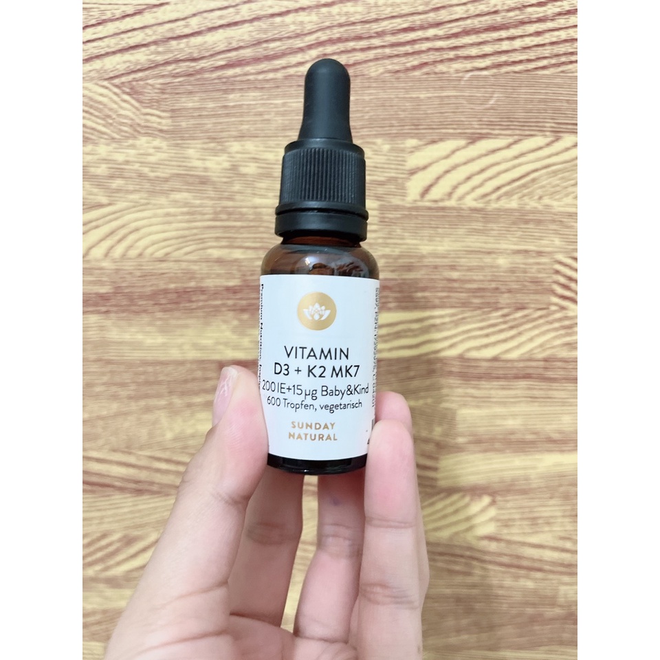 Vitamin D3K2 MK7 Sunday Natural 20ml ĐỨC chính hãng cho bé từ sơ sinh