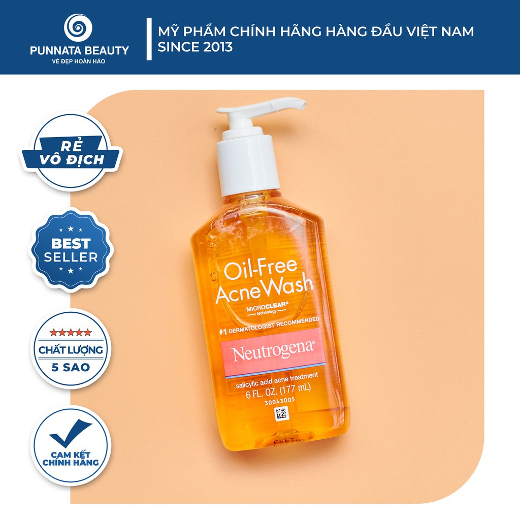 Sữa Rửa Mặt Giảm Mụn Neutrogena Oil-Free Acne Wash