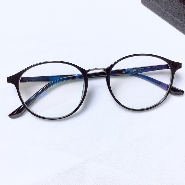 [Gía siêu rẻ] Gọng kính cận tròn bé 2168 đã đeo là XINH -Nhận Cắt Mắt-Tặng kèm hộp+khăn+Chai nước lau kính