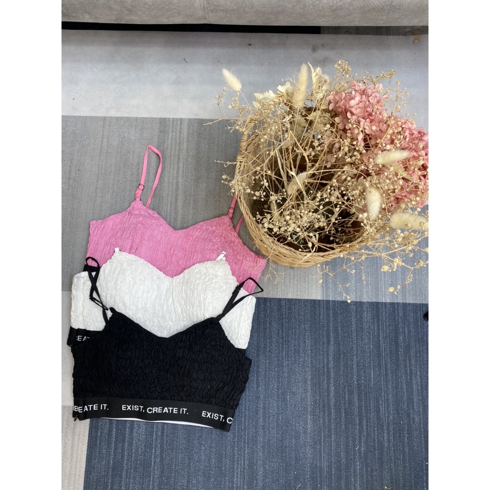 Áo Bra Vải Xốp Chữ LSEOUL A2387 Cá Tính Năng Động