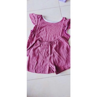 bộ đồ hè cho bé gái lanh đũi