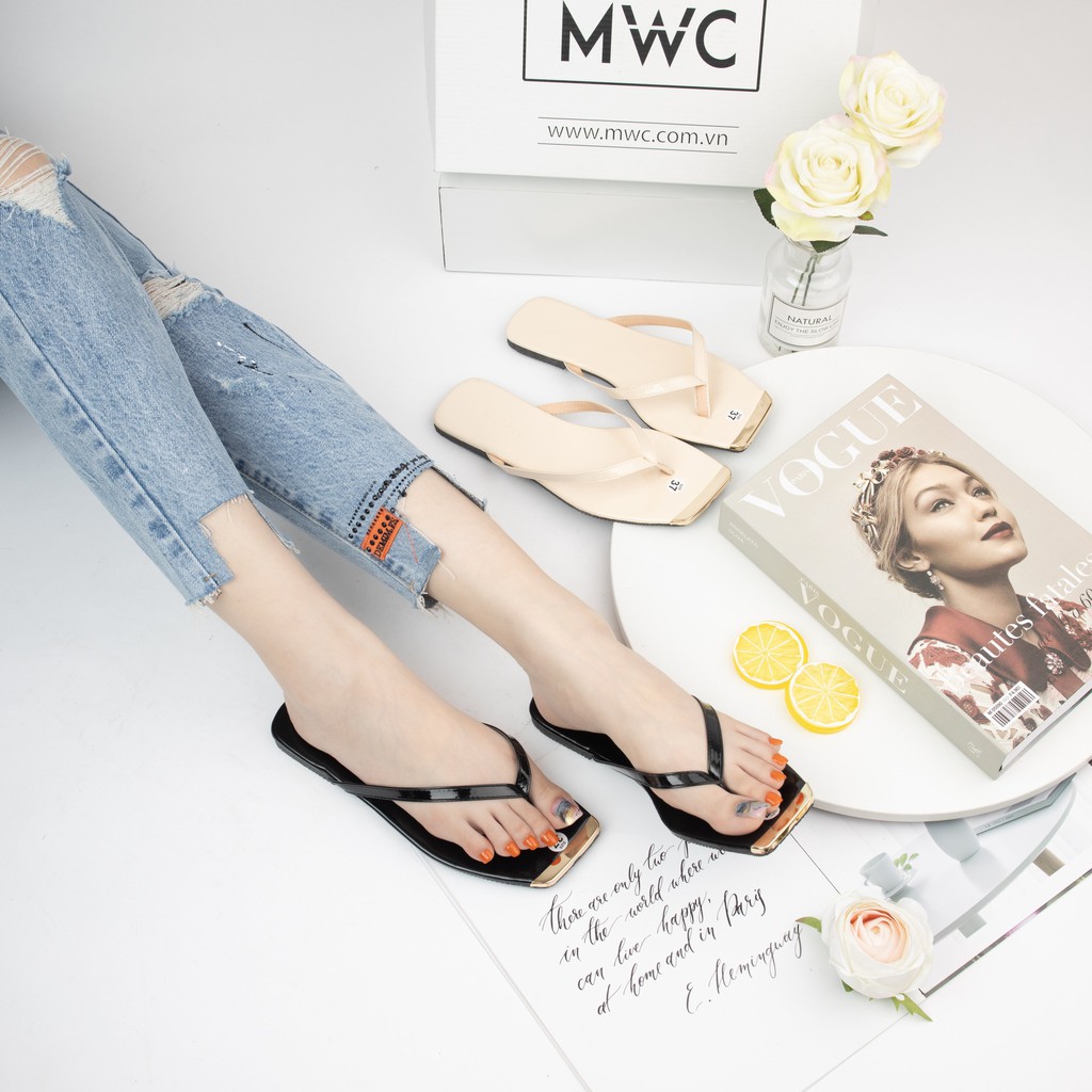 Dép nữ quai kẹp mũi vuông MWC NUDE- 3385