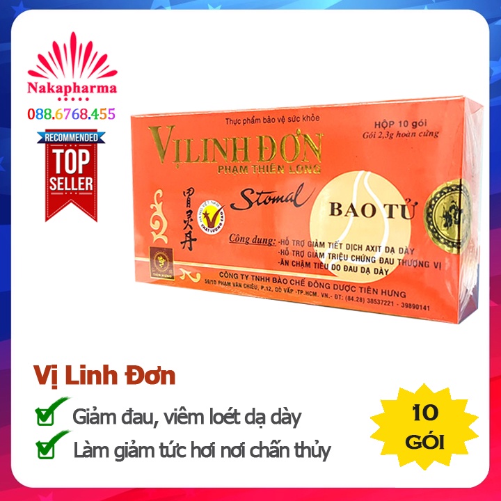 Vị Linh Đơn Phạm Thiên Long – Hỗ trợ giảm tiết dịch acid viêm loét dạ dày, hành tá tràng, trung hòa axit làm dịu bao tử