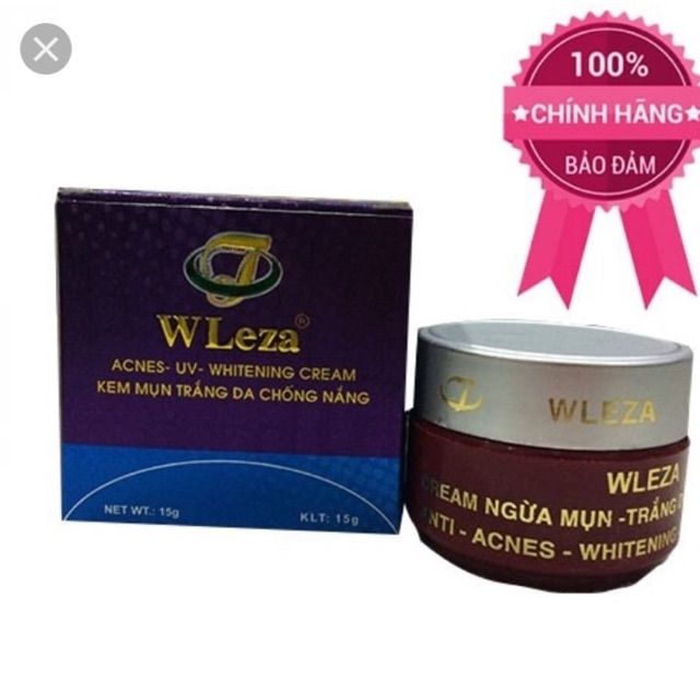 Kem ngừa mụn trắng da chống nắng  WLeza 15g