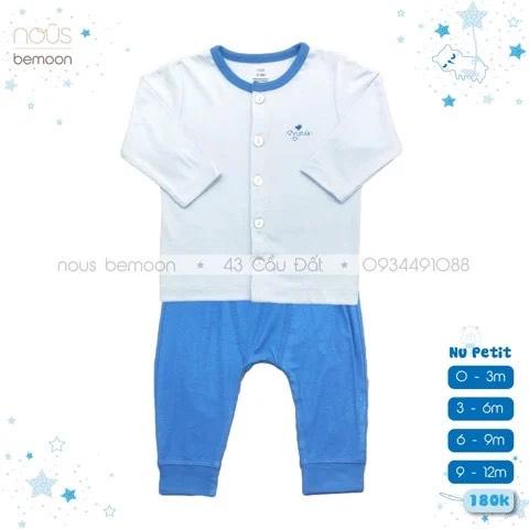 Bộ quần áo cài thẳng dài tay Nous cho bé trai bé gái