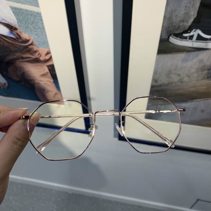 Mắt Kính Gọng Kim Loại Tròng 0~600 Độ Chống Ánh Sáng Xanh Cho Nam Và Nữ
