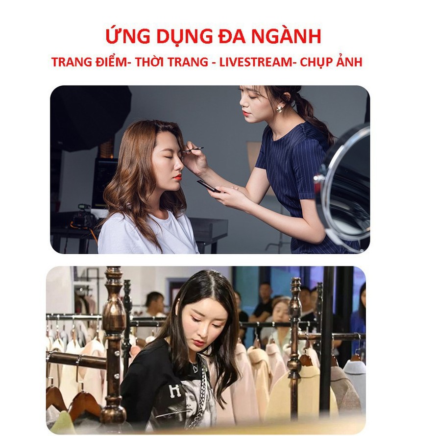 Đèn Livestream 30cm Có 1 Kẹp Điện Thoại + Chân 2m1 - Đèn Hỗ Trợ Chụp Ảnh, Phun Xăm, Bán Hàng -