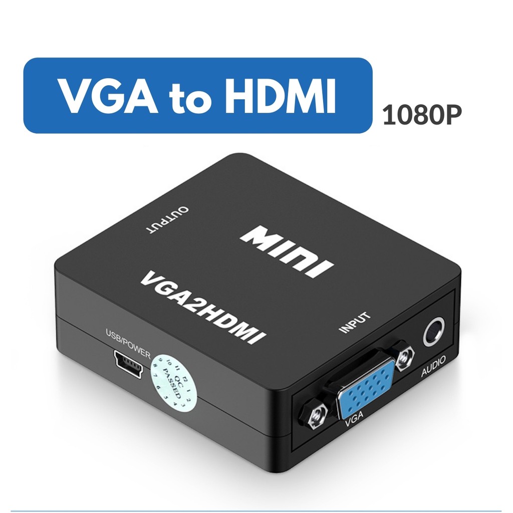 Bộ Chuyển Đổi 1080p Vga Sang Hdmi Tương Thích Với Laptop / Pc / Máy Chiếu / Máy Chiếu / Hdtv