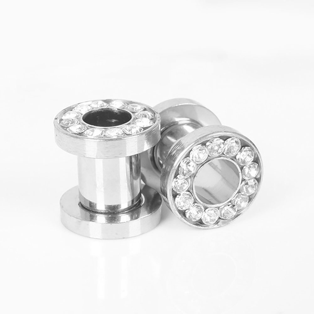 Khuyên nông tai dạng tròn đính đá xinh xắn