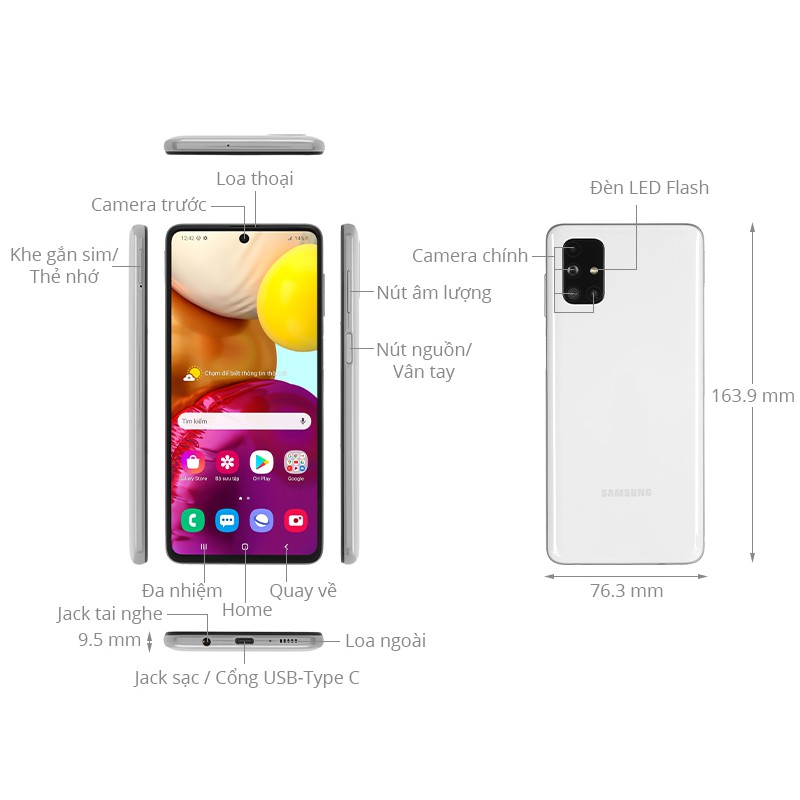 Điện Thoại Samsung Galaxy M51 8GB& 128GB & Pin 7000 mAh - Hàng Chính Hãng